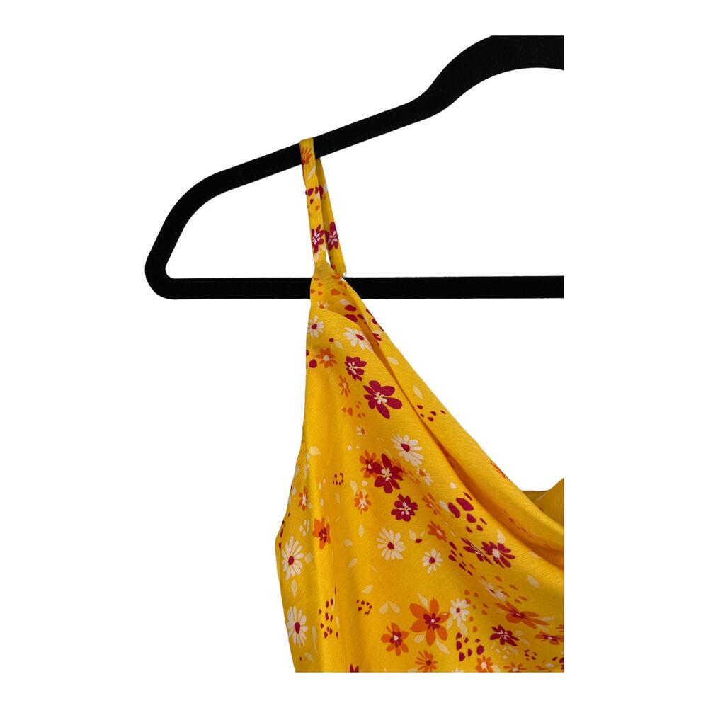 BCBGeneration dress floral cowl neck slip sleeveless yellow X-Small XS - Picture 3 of 5
